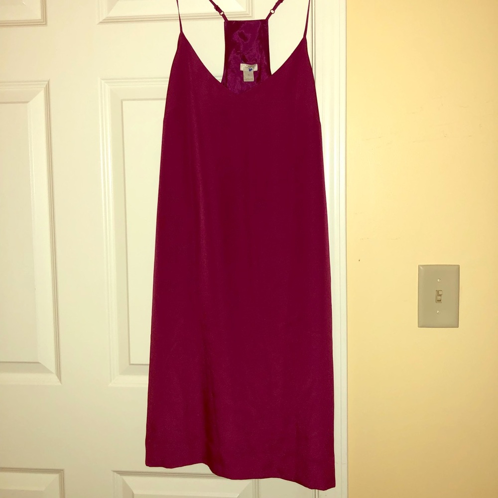 Jcrew maroon silk dress